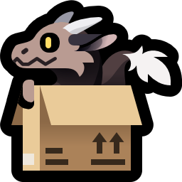 vector art of a dragon in a box